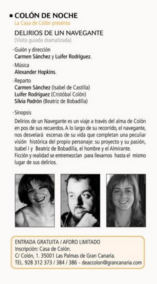 Cartel del acto en la Casa de Colón de Las Palmas por el Día Internacional de los Museos.